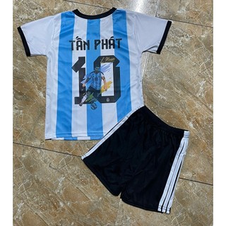 [CÓ IN TÊN] Bộ áo bóng đá trẻ em MESSI , đủ size cho bé 8-65kg, chất thun lạnh thoáng mát Top Kid