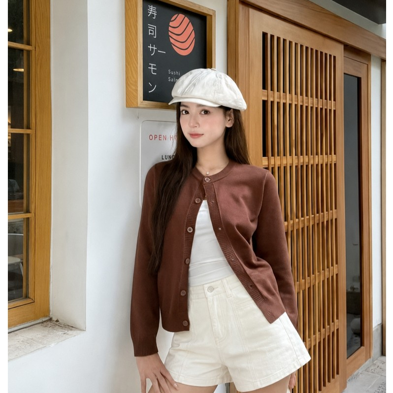 Quần Short Jean Nữ Cạp Cao Form A, Quần Đùi Bò Tôn Dáng Hack Chân Dài Màu Xanh Than / Trắng #8517 CHEZI HOUSE