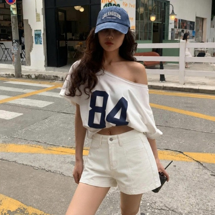 Quần Short Jean Nữ Cạp Cao Form A, Quần Đùi Bò Tôn Dáng Hack Chân Dài Màu Xanh Than / Trắng #8517 CHEZI HOUSE