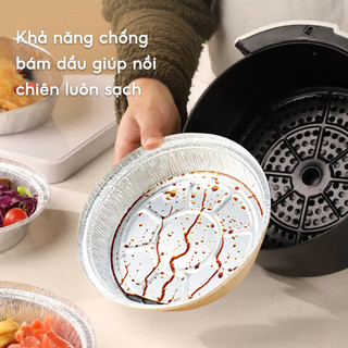Khay Giấy Bạc Lót Nồi Chiên Không Dầu, khuôn giấy bạc, giấy bạc nướng đủ các size 11 18 22 24