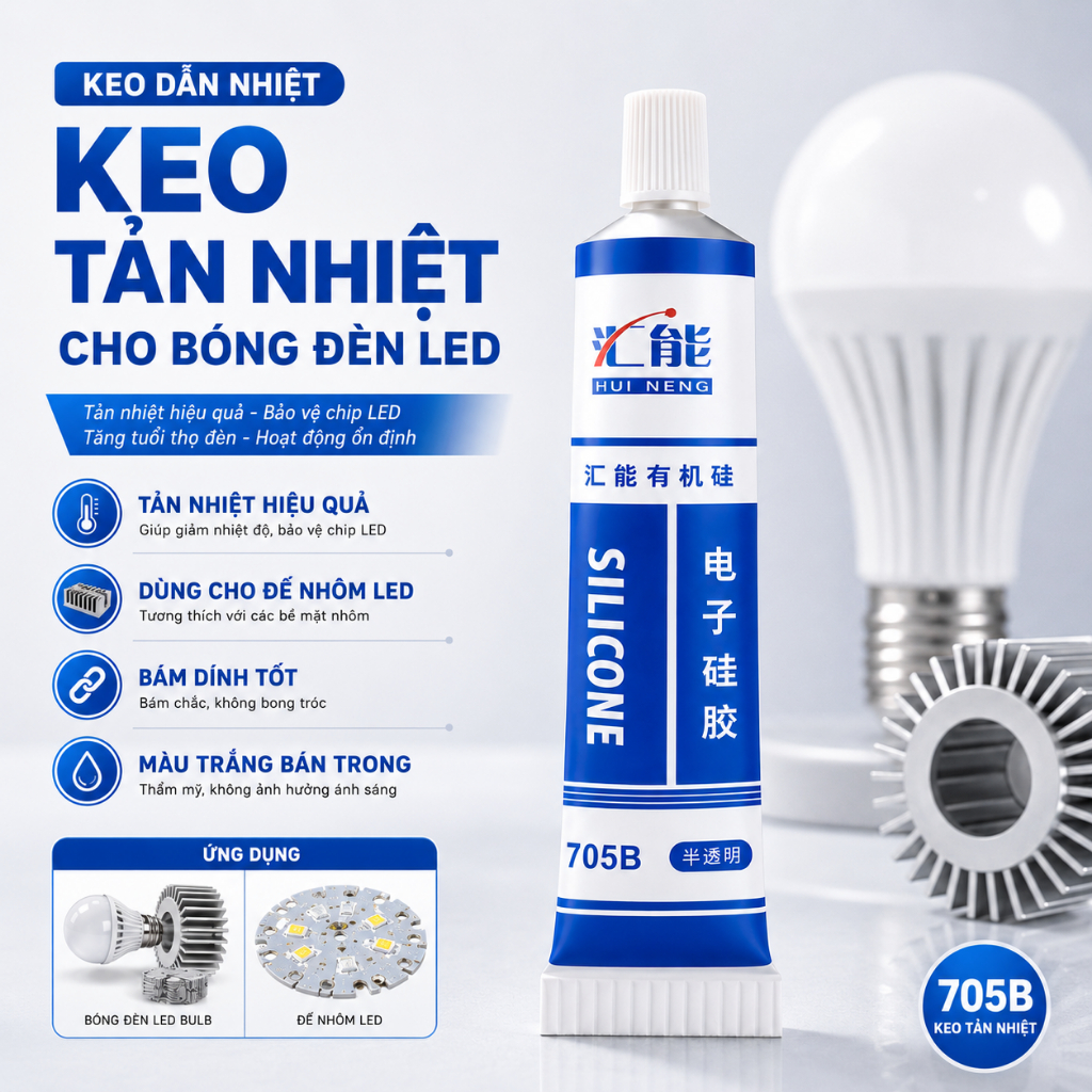 Keo Tản Nhiệt LED 705B Dẫn Nhiệt Tốt Cho Đèn LED CPU GPU Mainboard