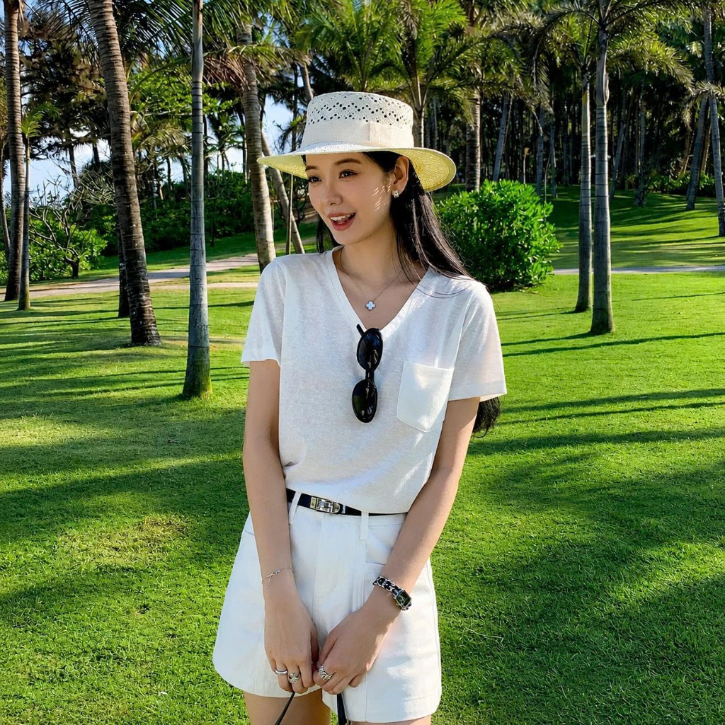Quần Short Jean Nữ Cạp Cao Form A, Quần Đùi Bò Tôn Dáng Hack Chân Dài Màu Xanh Than / Trắng #8517 CHEZI HOUSE