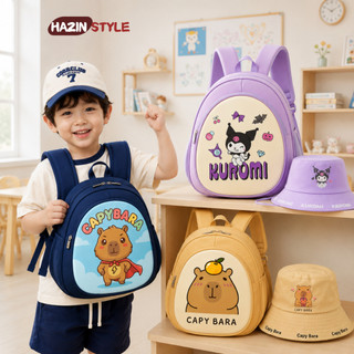Combo Balo Và Mũ Cho Bé 2- 6 Tuổi, Balo Mầm Non Siêu Nhẹ Chống Thấm Nước Kèm Mũ Thời Trang Cho Bé Trai/Gái