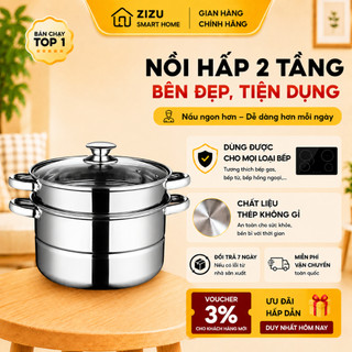 Nồi Hấp Inox 2 Tầng 28cm – Nồi Thép Không Gỉ Cao Cấp, Hấp Luộc Đa Năng,Dùng Cho Mọi Loại Bếp