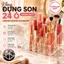 Combo 2 Khay đựng son 24 ô trong suốt, khay đựng son và mỹ phẩm loại nhỏ cùng cọ trang điểm chất liệu mica