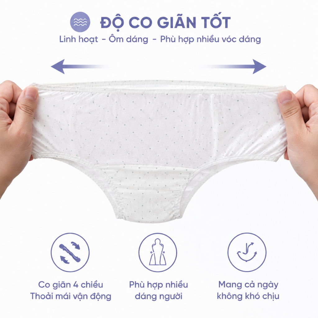 Combo 5 quần lót giấy dùng 1 lần tiện lợi S'BABY TANO chất liệu vải giấy mềm mại, thoáng mát và an toàn cho da (PP)