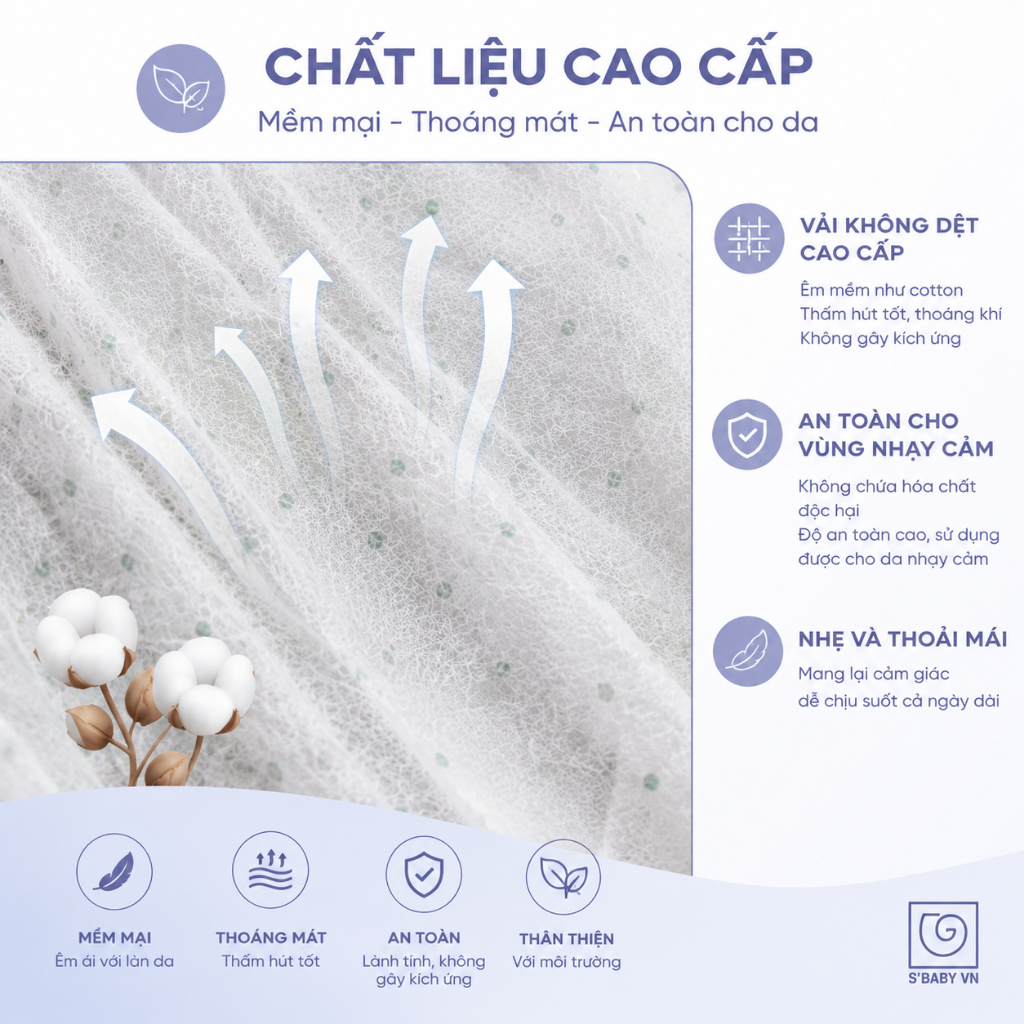 Combo 5 quần lót giấy dùng 1 lần tiện lợi S'BABY TANO chất liệu vải giấy mềm mại, thoáng mát và an toàn cho da (PP)