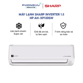 AH-XP13DSW - Máy Lạnh Sharp J-Tech Inverter 1.5HP AH-XP13DSW 12000BTU Plasmacluster Ion Super Jet Phòng 15-20m² - BH 24T