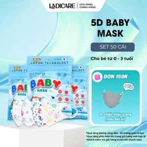 Khẩu trang 5D An Tâm cho bé sơ sinh 0 đến 3 tuổi nhiều hoạ tiết dễ thương