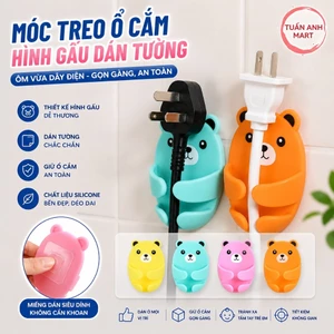Combo 20 cái Móc treo ổ cắm hình gấu dán tường
