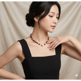 [N1139] Vòng Cổ, Dây Chuyền Mix Ngọc Nhân Tạo Trắng Đỏ Đậm Trẻ Trung Thanh Lịch Cho Nữ - DAISYN