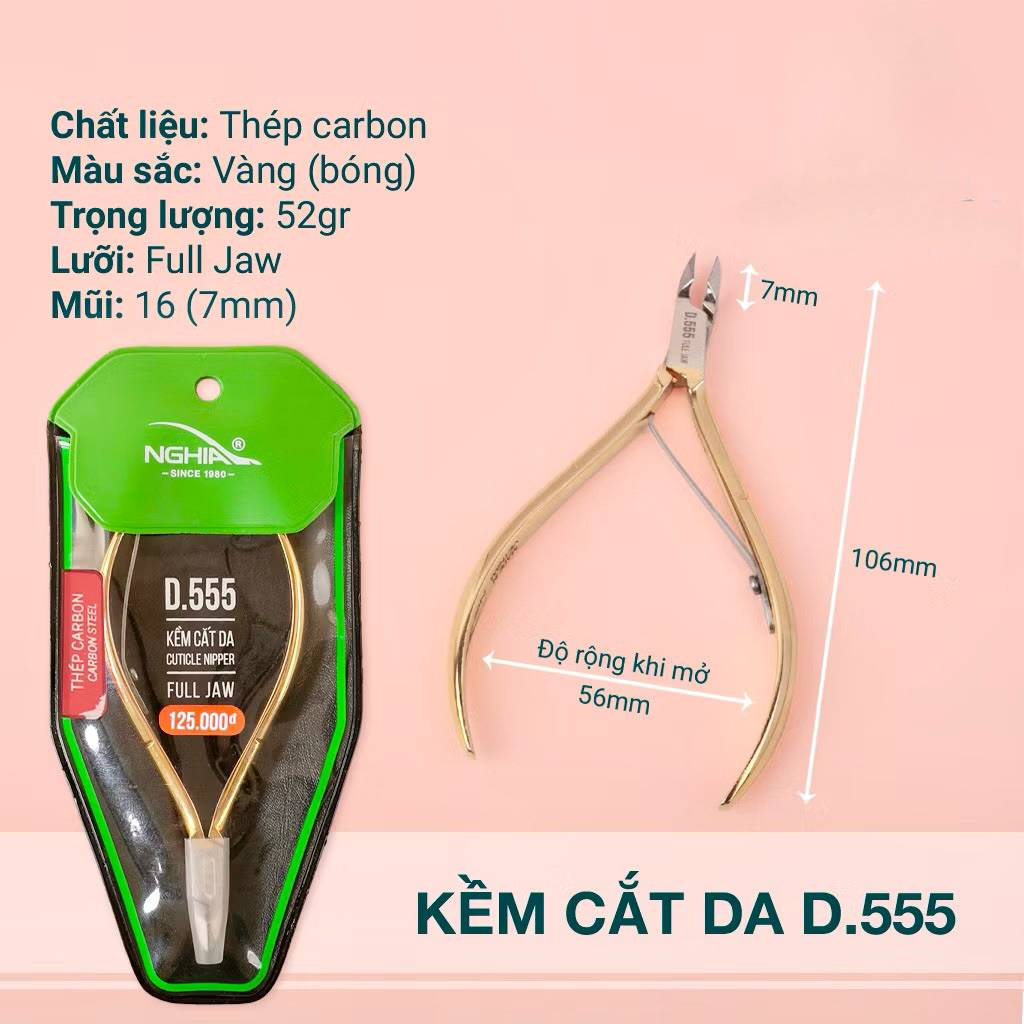 Các mã kềm Nghĩa cắt da thông dụng(D401;D555;D507V )Chính hãng-không gỉ nhặt da chuyên dụng cho thợ nail