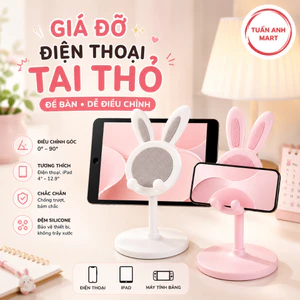 Combo 2 cái Giá đỡ điện thoại để bàn hình TAI THỎ, kệ đỡ điện thoại ipad dễ điều chỉnh