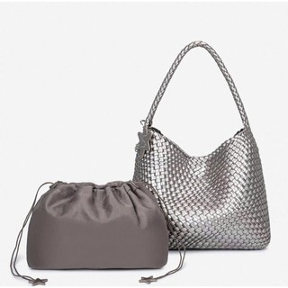 Miraya Aurora Woven Shoulder Bag- Túi Hobo Đan Size Trung 37 cm