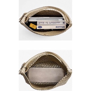 Miraya Aurora Woven Shoulder Bag- Túi Hobo Đan Size Trung 37 cm