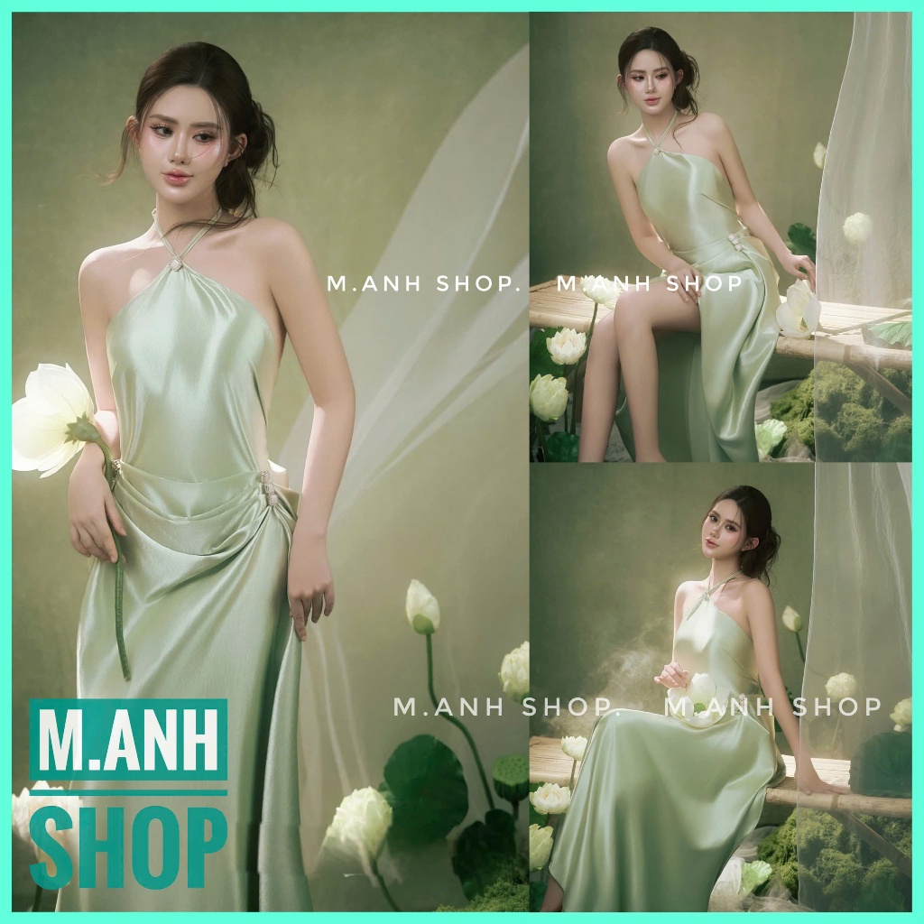Váy Chụp Sen Xanh Sang Trọng Cao Cấp Xinh Đẹp Chụp Studio Concept