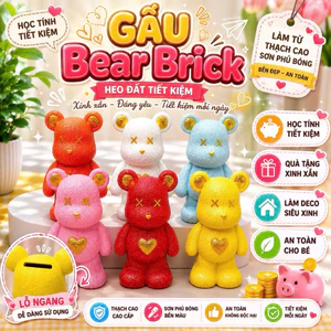 Heo đất tiết kiệm mẫu Gấu Bear Brick siêu cấp Kute cho bạn làm quà hoặc Déco trang trí