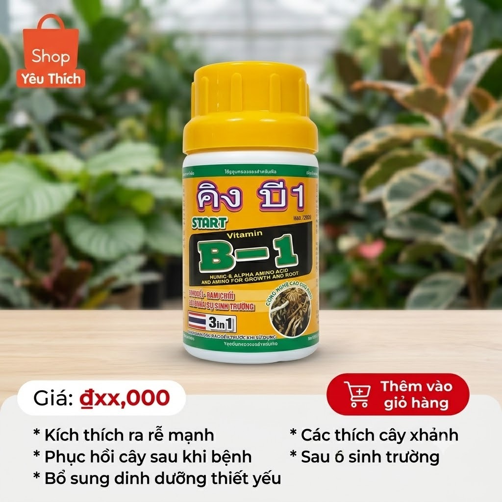 [CHÍNH HÃNG] Vitamin B1 Grow More Start 100ml/235ml - Kích Rễ Cực Mạnh, Phục Hồi Cây Suy, Kích Chồi, Xanh Lá Cho Hoa Lan