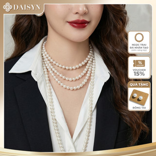 [ DAISYN ] N696 dây chuyền ngọc trai nhân tạo 8 li dài 4 sợi tạo nhiều kiểu sang trọng