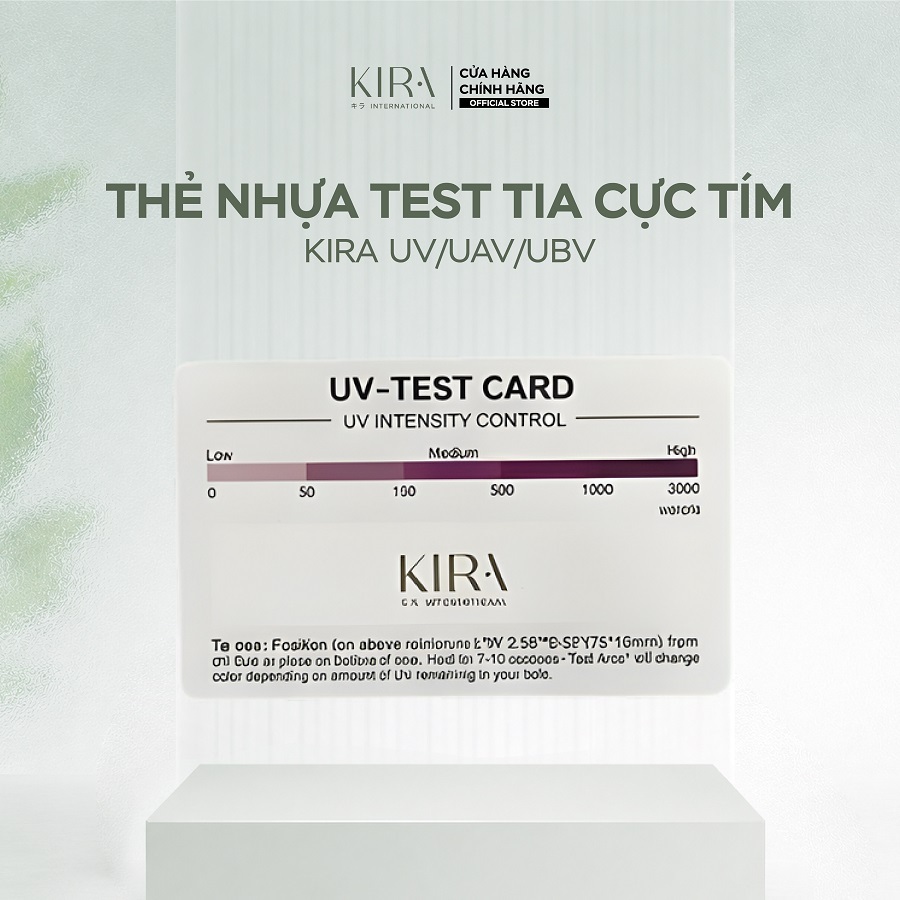 Thẻ Nhựa Test Tia Cực Tím Kira UV/UAV/UBV - Thẻ PVC Ultra bản Tiếng Anh