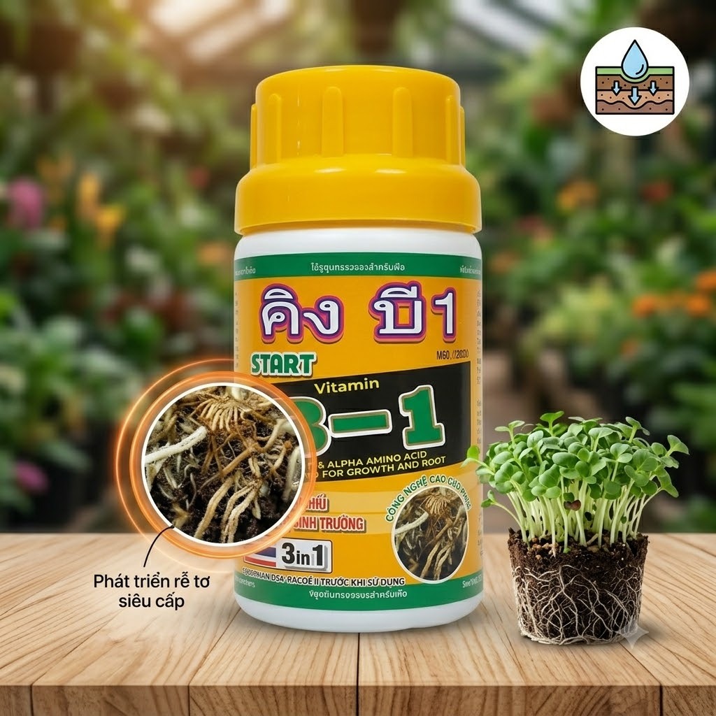[CHÍNH HÃNG] Vitamin B1 Grow More Start 100ml/235ml - Kích Rễ Cực Mạnh, Phục Hồi Cây Suy, Kích Chồi, Xanh Lá Cho Hoa Lan
