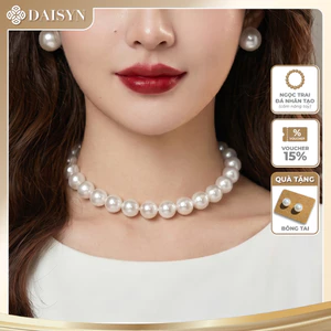 N720 choker vòng cổ dây chuyền ngọc trai nhân tạo hạt 12 li sang trọng cho nữ