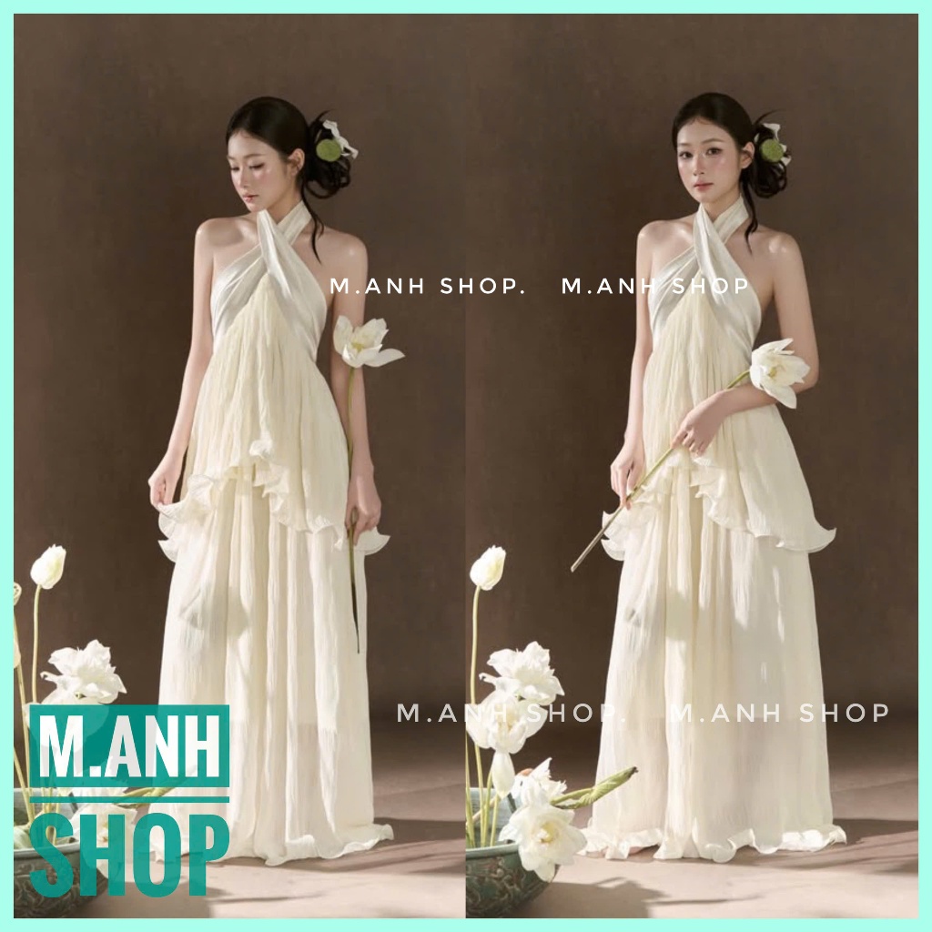 Sét Yếm Cổ Chéo Chụp Ảnh Sen Trung Thu Xinh Đẹp Chụp Studio Concept Sang Chảnh