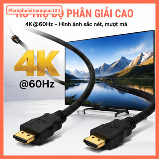 Cáp HDMI 2.0 Tròn Dài 10m/15m/20m Hỗ Trợ 4K 60Hz – Chống Nhiễu, Lõi Đồng Nguyên Chất