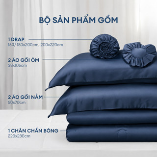 [100% TENCEL] Bộ 5 Món Drap, Áo Gối NIN Florence 80s | Đủ Màu | Nhiều Kích Thước | Lụa Tencel Mát Lạnh