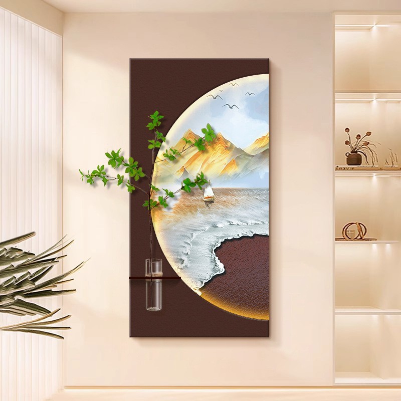 Tranh Tráng Gương 5D Cao Cấp "THIÊN NHIÊN" Tặng Kèm Bình Hoa, Tranh Treo Tường Decor Sang Trọng, Tặng Kèm Bình Hoa.