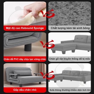 Ghế Sofa Giường Đa Năng Vải Linen Cao Cấp Khung Thép Gia Cường Tựa Lưng Điều Chỉnh Sofa Bed Gấp Gọn