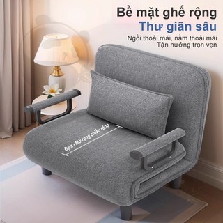 Ghế Sofa Giường Đa Năng Vải Linen Cao Cấp Khung Thép Gia Cường Tựa Lưng Điều Chỉnh Sofa Bed Gấp Gọn