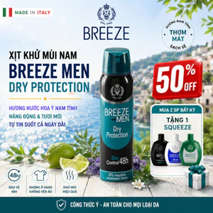 Xịt Khử Mùi Nam Breeze Dry Protection 150ml – Hương Nước Hoa Ý – 48h Khô Thoáng & Ngăn Mồ Hôi