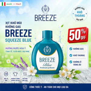 Xịt Khử Mùi Cơ Thể Nam Nữ Không Gas Breeze Squeeze Blue 100ml – Khử Mùi 24h