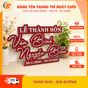 Bảng tên cô dâu, chú rể trang trí ngày cưới, bảng tên đám cưới trang trí gia tiên