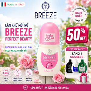Lăn Khử Mùi Nữ Breeze Perfect Beauty 50ml – Hương Nước Hoa Ý – 48h Khử Mùi & Dưỡng Ẩm