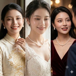 [ DAISYN ] N847 dây chuyền hạt ngọc trai nhân tạo 1 sợi, chuỗi hạt ngọc trai nhân tạo sang trọng