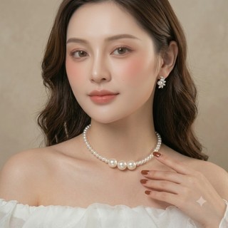 [ DAISYN ] N848 choker dây chuyền hạt ngọc trai nhân tạo 6li-14li, chuỗi hạt ngọc trai nhân tạo sang trọng