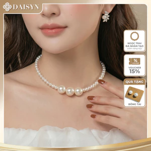 N848 choker dây chuyền hạt ngọc trai nhân tạo 6li-14li, chuỗi hạt ngọc trai nhân tạo sang trọng