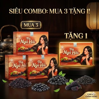 Trà Ngũ Hắc [ MUA 3 TẶNG 1 ] thanh lọc cơ thể, đẹp da, dưỡng tóc và làm đen tóc giúp tóc chắc khỏe