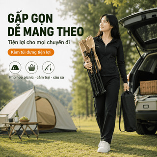 Ghế Mặt Trăng Lưng Cao Gấp Gọn Ngoài Trời, Ghế Xếp Cắm Trại Có Đệm/Không Đệm, Có 3 Mức Điều Chỉnh/Không Điều Chỉnh