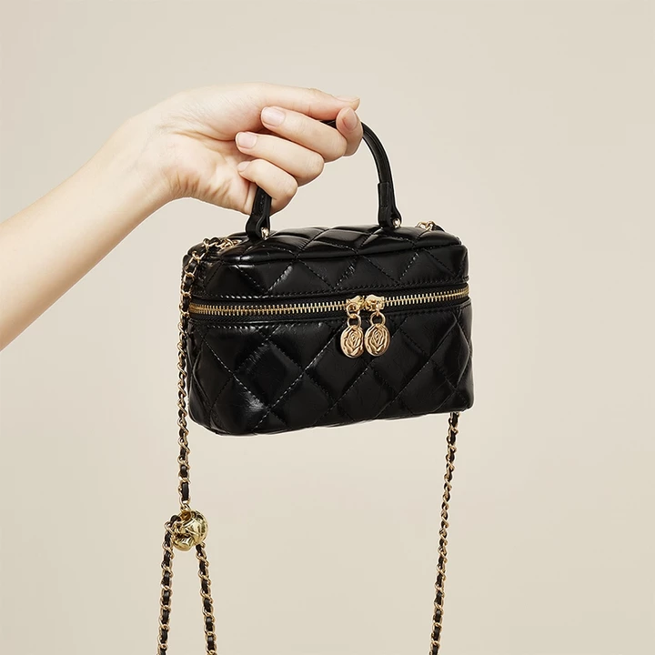 Women's Vintage Canvas Crossbody Bag – Chain Strap – 2