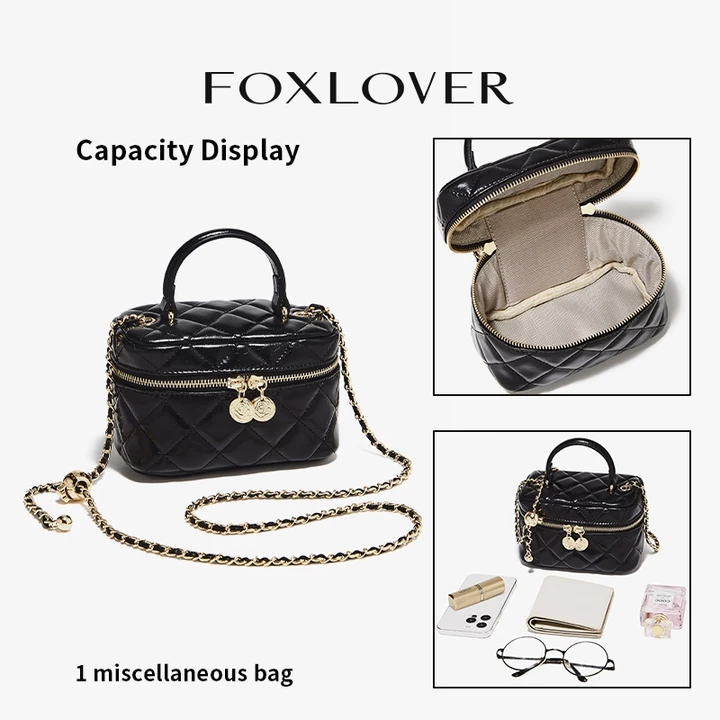 Women's Vintage Canvas Crossbody Bag – Chain Strap – 6