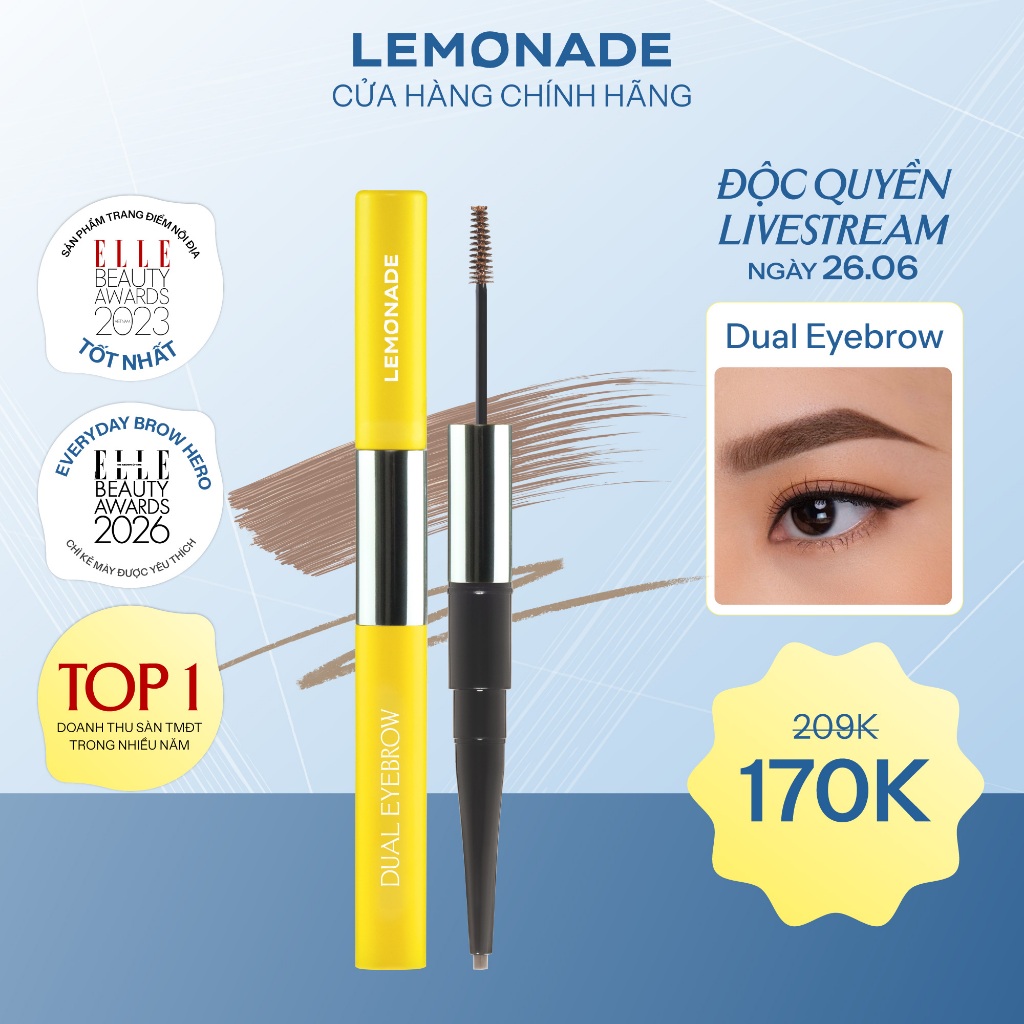 Chì kẻ mày 2 đầu LEMONADE DUAL Eyebrow 2.75g