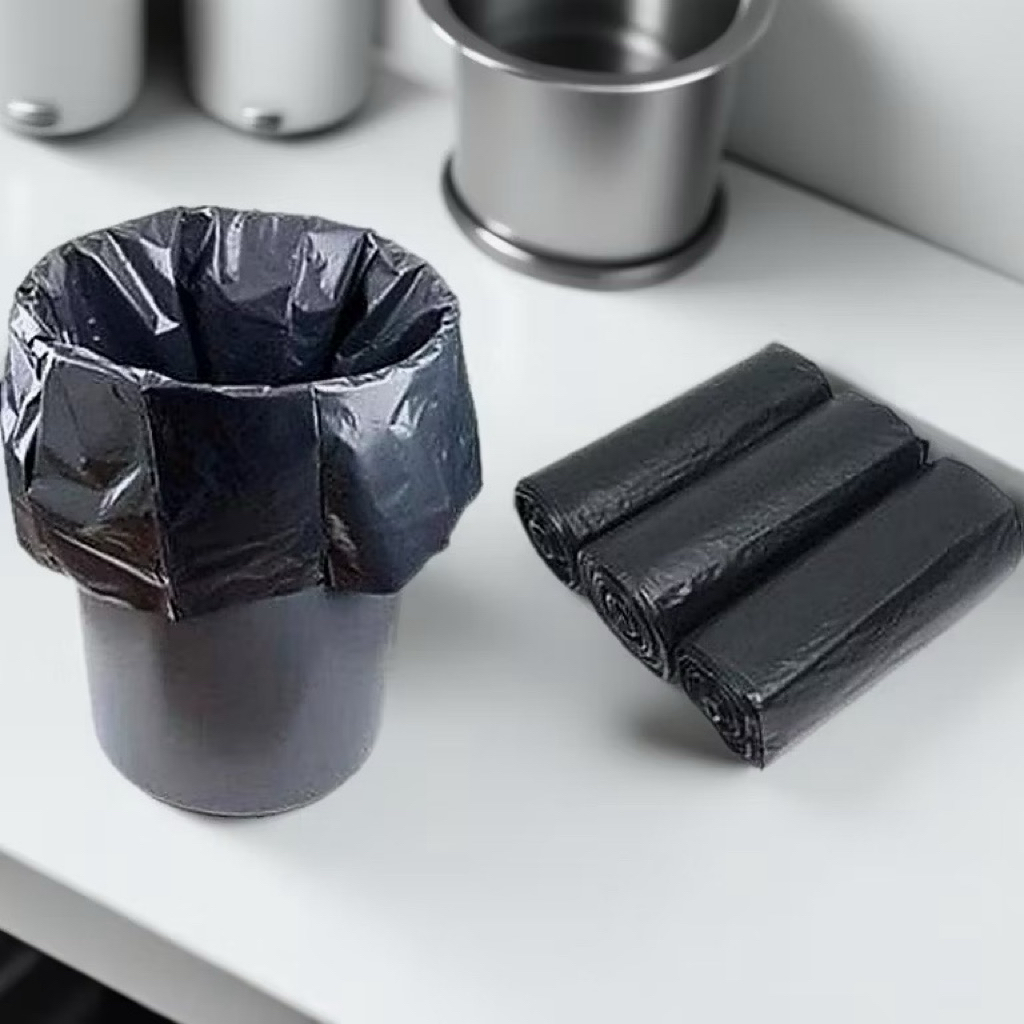 COMBO 3 CUỘN TÚI RÁC ĐEN TỰ PHÂN HUỶ kích thước 55x65cm- Thân thiện Tiện ích với môi trường