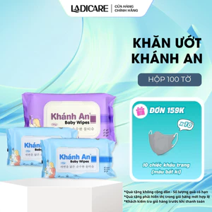 Khăn ướt baby Khánh An [Bịch 100 tờ] khăn giấy ướt dành cho bé không mùi, không màu