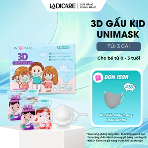 Khẩu trang gấu Uni Mask cho bé sơ sinh 0 đến 3 tuổi công nghệ Nhật Bản hàng chính hãng