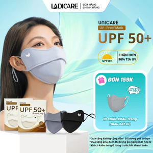 UNICARE khẩu trang vải chống tia UV Unicare Proof UniMask, UPF 50+ ngăn UV, lụa băng cao cấp, chính hãng