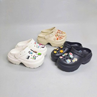 Dép sục stomp clogs unisex cao cấp tặng kèm 10 jibbitz 3D đẹp, dép cá sấu đế cao 5 phân chống trượt nhẹ