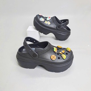 Dép sục stomp clogs unisex cao cấp tặng kèm 10 jibbitz 3D đẹp, dép cá sấu đế cao 5 phân chống trượt nhẹ